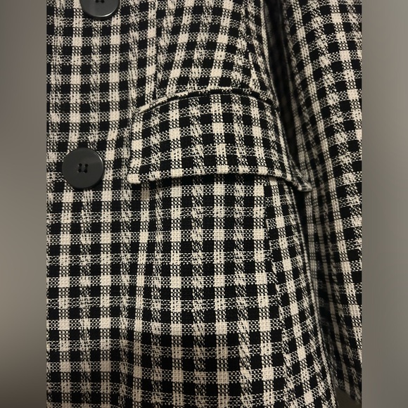 Zara hard to find rare black and white plaid 2 piece pants suit size medium - Picture 7 of 11